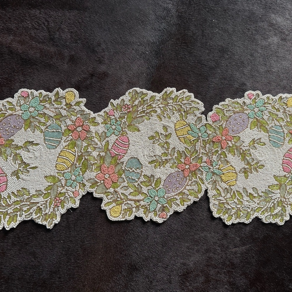 Rachel Zoe Pastel Floral and Egg Table Runner